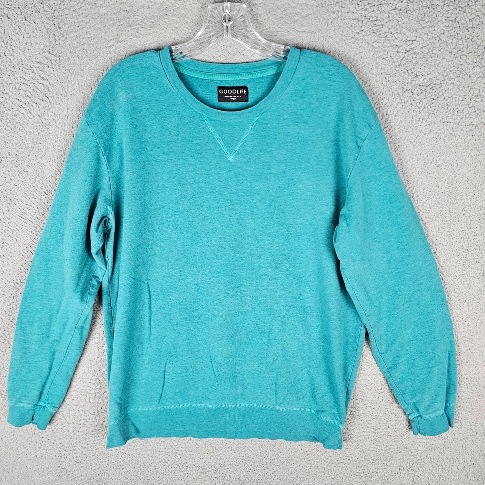 Goodlife Sweatshirt Men's Large Stretch Midweight Long Sleeve Crew Neck Made USA